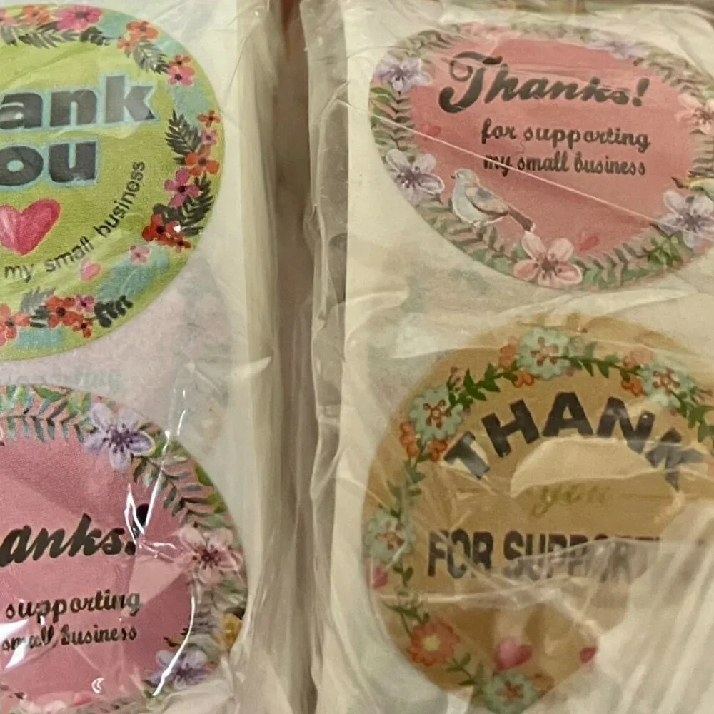 1500 Stickers - 3 x 500 Self-Adhesive THANK YOU stickers NEW Tax Write off
